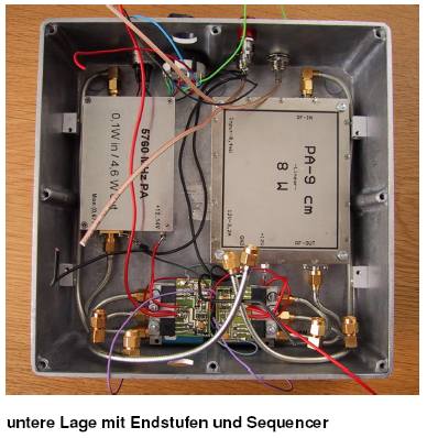 untere Lage mit Endstufe und Sequencer